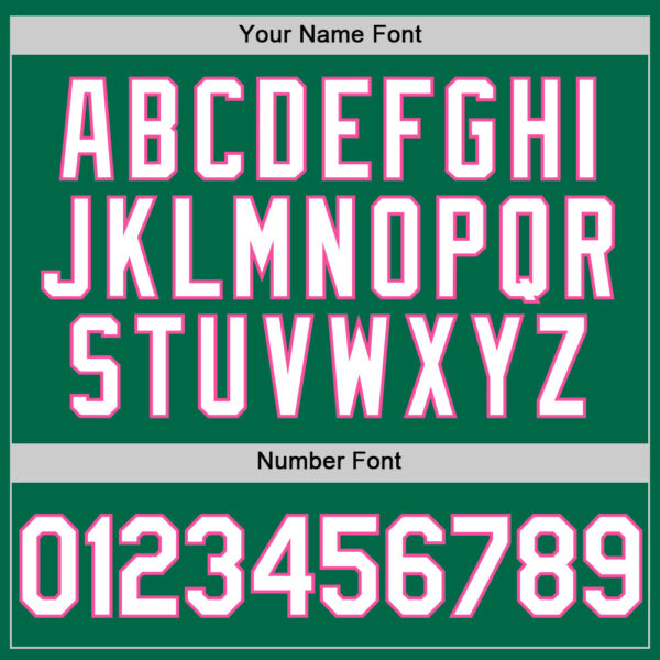 Custom Kelly Green White-Pink Authentic Throwback Baseball Jersey