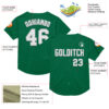 Custom Kelly Green White-Gray Mesh Authentic Throwback Baseball Jersey