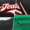 Custom Kelly Green Old Gold-Black Mesh Authentic Throwback Baseball Jersey