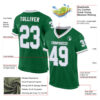 Custom Kelly Green White-Gray Mesh Authentic Throwback Football Jersey