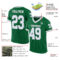 KellyGreen0614-1 Custom Kelly Green White-Gray Mesh Authentic Throwback Football Jersey