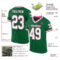 KellyGreen0617-1 Custom Kelly Green White-Pink Mesh Authentic Throwback Football Jersey