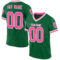 Custom Kelly Green Pink-White Mesh Authentic Throwback Football Jersey