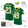 Custom Kelly Green White-Gold Mesh Authentic Throwback Football Jersey