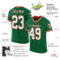 Custom Kelly Green White-Red Mesh Authentic Throwback Football Jersey