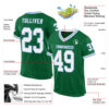 Custom Kelly Green White-Light Blue Mesh Authentic Throwback Football Jersey