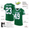 KellyGreen0627-1 Custom Kelly Green White-Light Blue Mesh Authentic Throwback Football Jersey