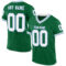 KellyGreen0627 Custom Kelly Green White-Light Blue Mesh Authentic Throwback Football Jersey
