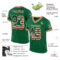 KellyGreen0632-1 Custom Kelly Green Vintage USA Flag Cream-Red Mesh Authentic Throwback Football Jersey