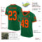 KellyGreen0678-1 Custom Kelly Green Orange-Black Mesh Authentic Throwback Football Jersey
