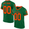 Custom Kelly Green Orange-Black Mesh Authentic Throwback Football Jersey