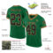 KellyGreen0679-1 Custom Kelly Green Black-Old Gold Mesh Authentic Throwback Football Jersey