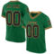KellyGreen0679 Custom Kelly Green Black-Old Gold Mesh Authentic Throwback Football Jersey
