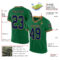 KellyGreen0680-1 Custom Kelly Green Navy-Old Gold Mesh Authentic Throwback Football Jersey