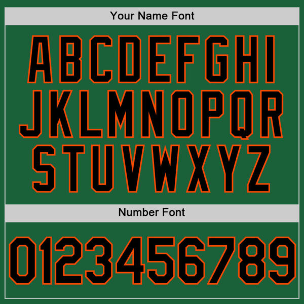 Custom Kelly Green Black-Orange Authentic Throwback Baseball Jersey