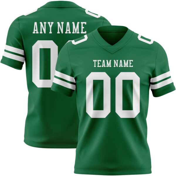 Custom Kelly Green White Authentic Football Jersey