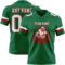 KellyGreen0748-1 Custom Kelly Green White-Red Authentic Football Jersey