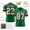 Custom Kelly Green White-Red Authentic Football Jersey
