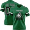 Custom Kelly Green Black-White Authentic Football Jersey