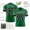 Custom Kelly Green Black-White Authentic Football Jersey