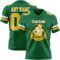 KellyGreen0756-1 Custom Kelly Green Gold-White Authentic Football Jersey