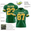 Custom Kelly Green Gold-White Authentic Football Jersey