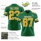 KellyGreen0756-2 Custom Kelly Green Gold-White Authentic Football Jersey