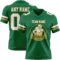 KellyGreen0759-1 Custom Kelly Green White-Old Gold Authentic Football Jersey
