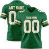 Custom Kelly Green White-Old Gold Authentic Football Jersey