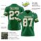 KellyGreen0759-2 Custom Kelly Green White-Old Gold Authentic Football Jersey