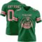 KellyGreen0765-1 Custom Kelly Green Medium Pink Authentic Football Jersey