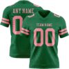 Custom Kelly Green Medium Pink Authentic Football Jersey