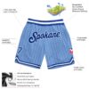 Custom Light Blue White Pinstripe Royal-White Authentic Basketball Shorts