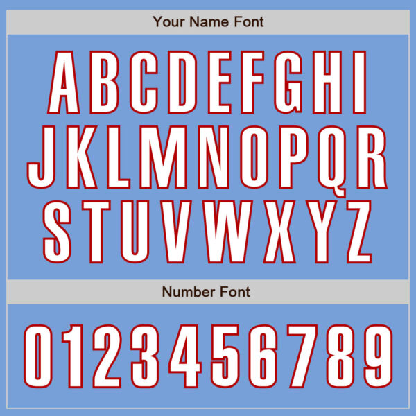 Custom Light Blue White-Red Authentic Baseball Jersey