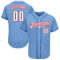 Custom Light Blue White-Red Authentic Baseball Jersey