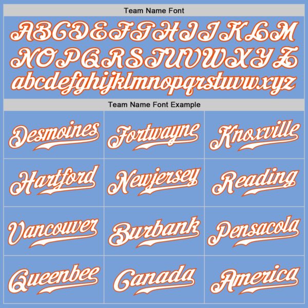 Custom Light Blue White-Orange Authentic Baseball Jersey
