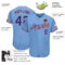 Custom Light Blue Royal-Red Authentic Baseball Jersey
