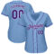 Custom Light Blue Purple-White Authentic Baseball Jersey