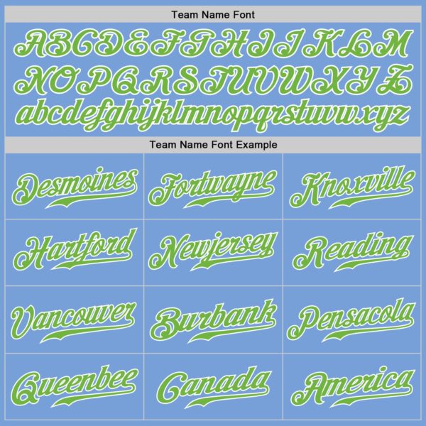 Custom Light Blue Neon Green-White Authentic Baseball Jersey