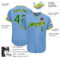 Custom Light Blue Kelly Green-Gold Authentic Baseball Jersey