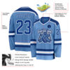 Custom Light Blue Royal-White Hockey Jersey