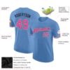Custom Light Blue Pink-Black Performance T-Shirt