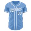 Custom Light Blue White Authentic Baseball Jersey