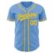 Custom Light Blue Gold Authentic Baseball Jersey
