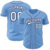 Custom Light Blue White-Navy Authentic Baseball Jersey