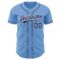 Custom Light Blue Navy-White Authentic Baseball Jersey