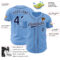 Custom Light Blue Navy-White Authentic Baseball Jersey