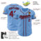 Custom Light Blue Crimson-Black Authentic Baseball Jersey