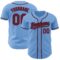 Custom Light Blue Crimson-Black Authentic Baseball Jersey