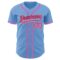 Custom Light Blue Pink-Black Authentic Baseball Jersey